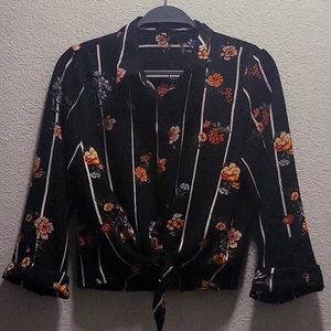 Crop Top Button-Up Blouse